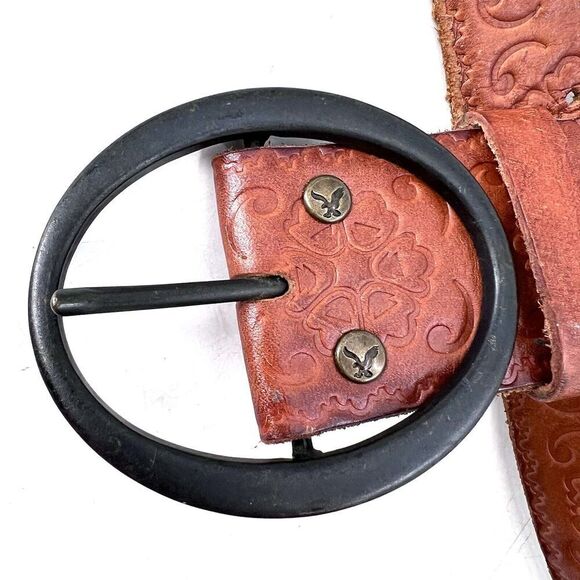 American Eagle Brown Tooled Leather Boho 2\
